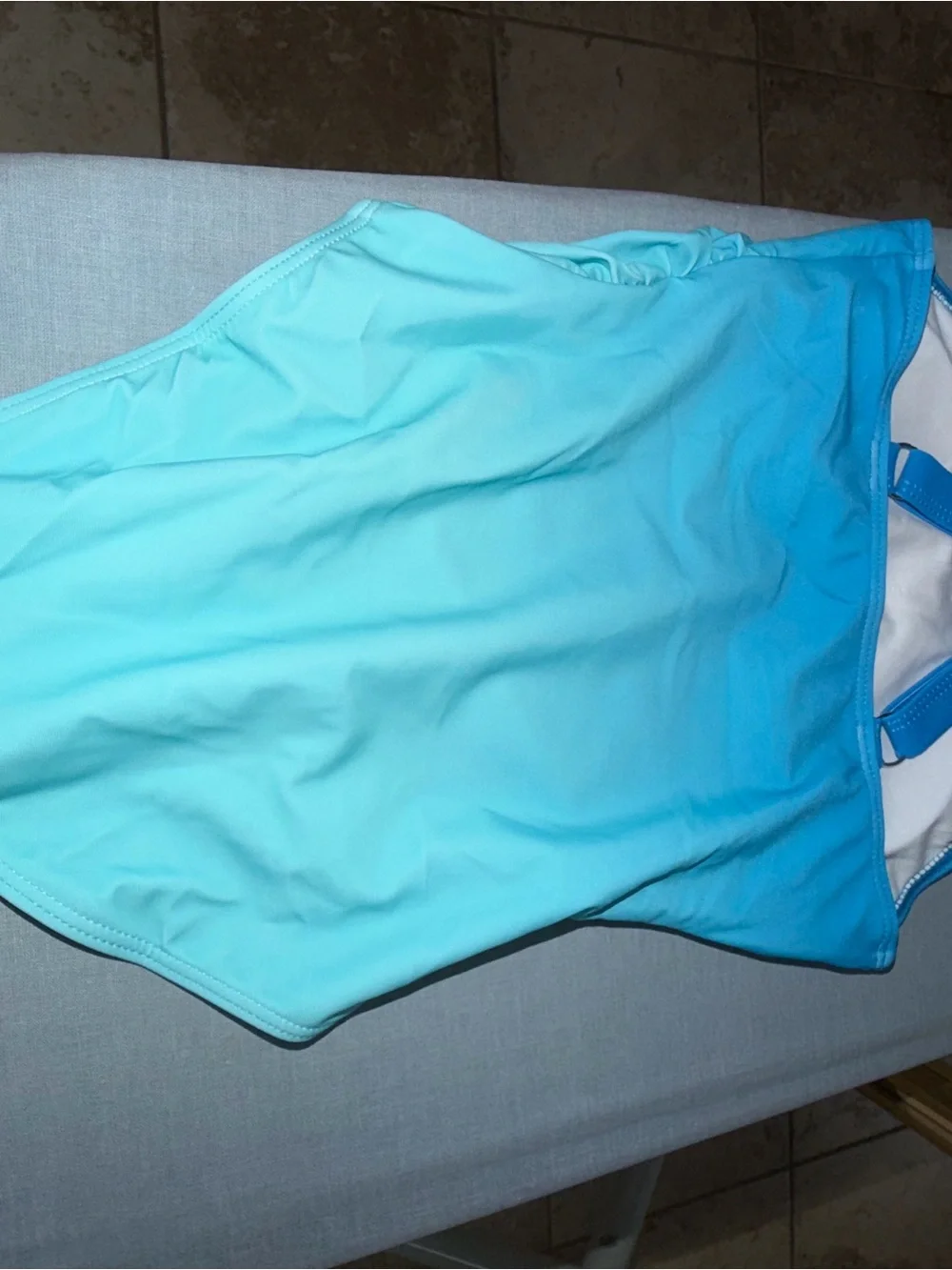 New Girls' Blue Ombre One-Piece Swimsuit